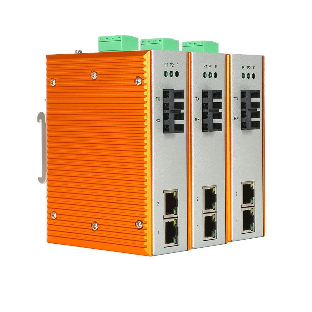 工业级百兆1光2电交直流110/220V光纤收发器