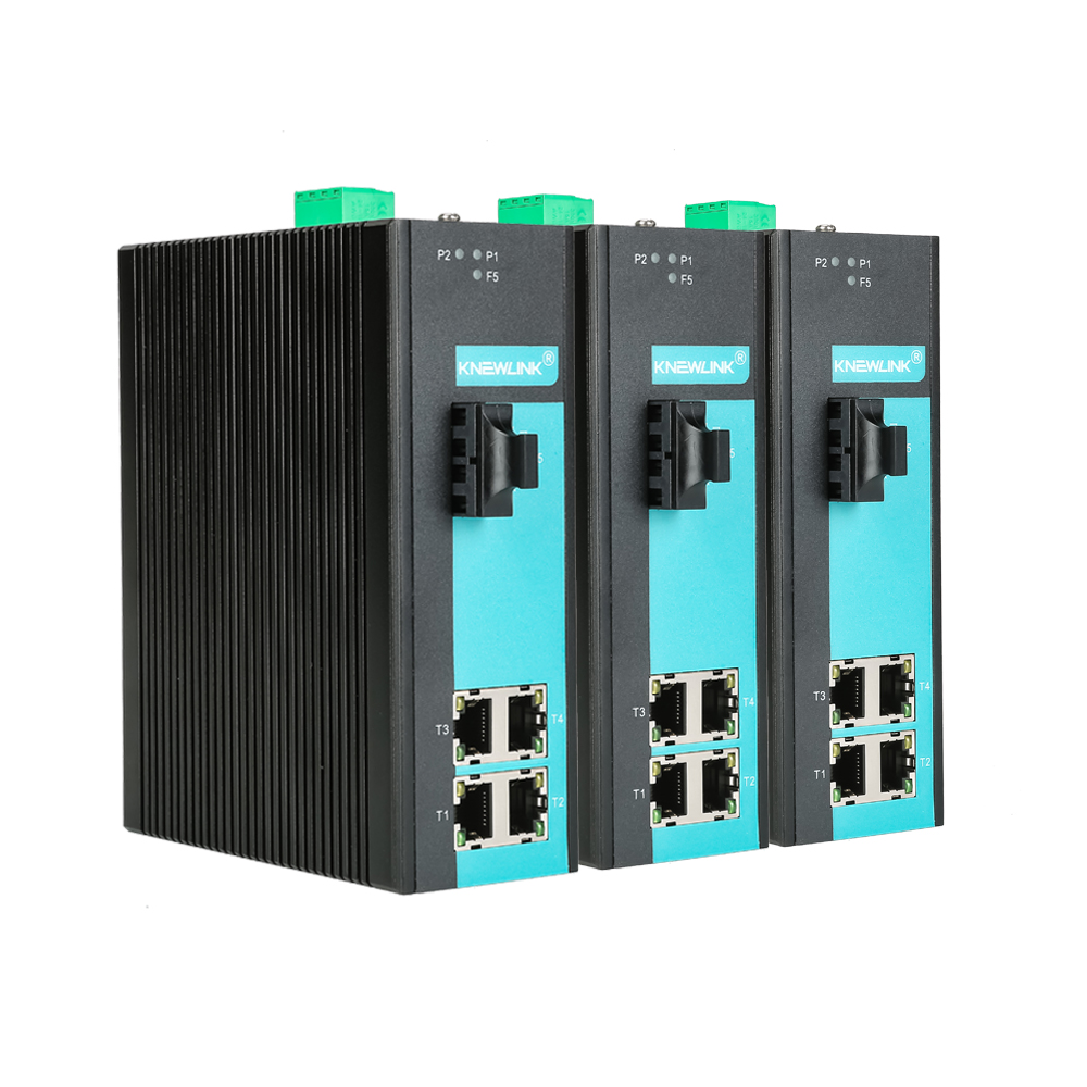 增强型百兆1光4电导轨式工业以太网交换机