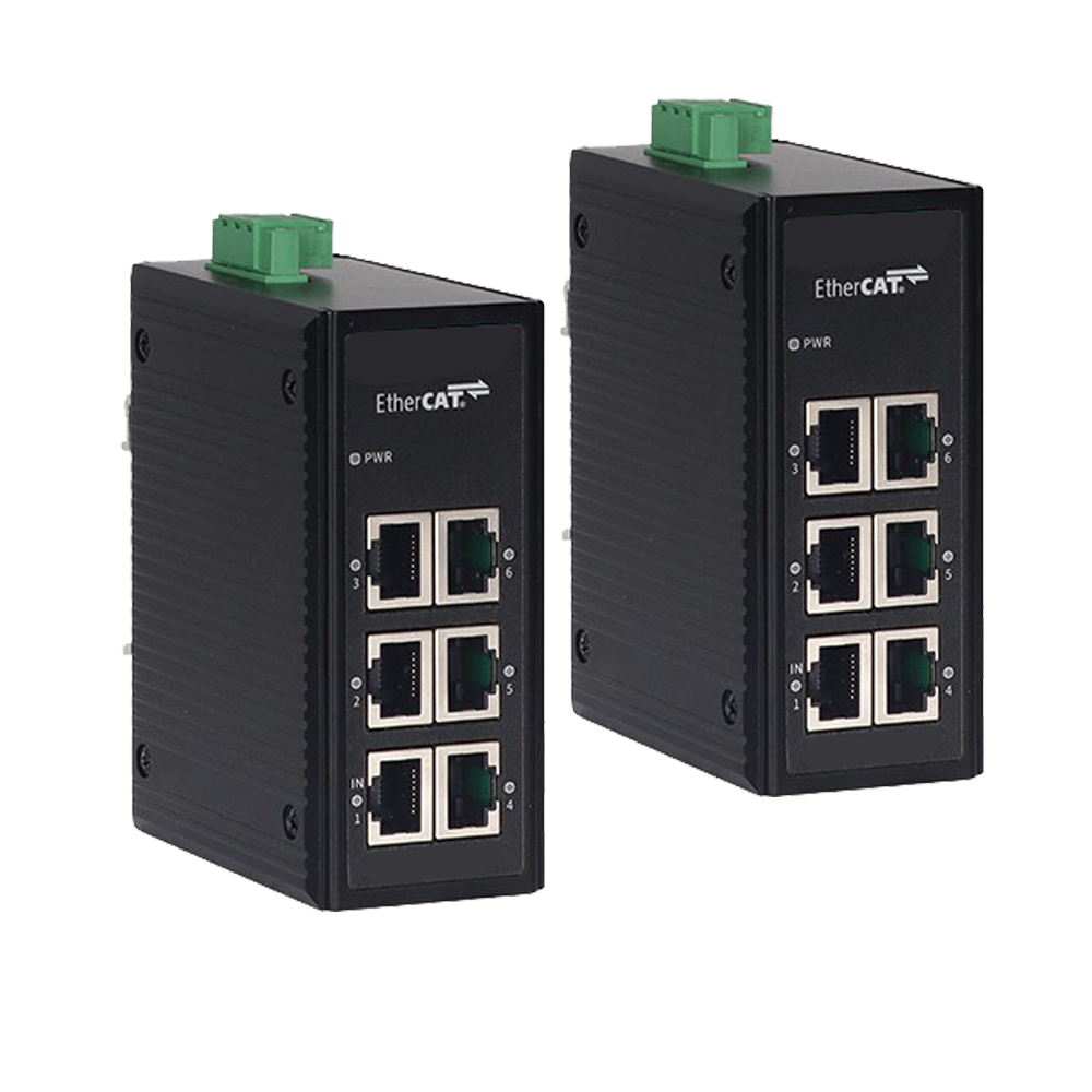 工业级百兆1进5出EtherCAT以太网分线器