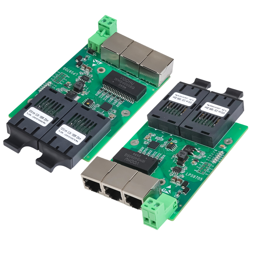 Ex ib防爆等级工业级本安型百兆2光3电非管理板卡交换机